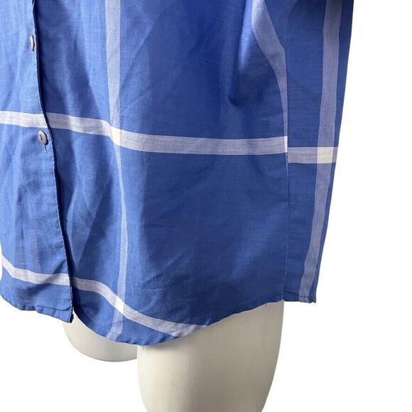 Ms Paquette Vintage USA Made Plaid Dolman Sleeve Button Up Top Blouse Shirt sz S - Picture 8 of 14